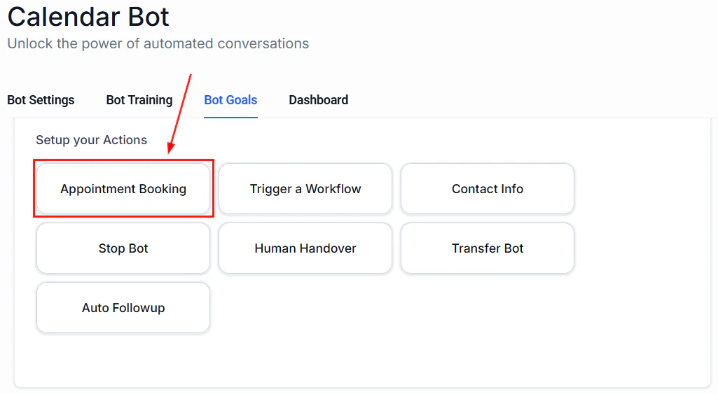 Appointment booking action detailed configuration