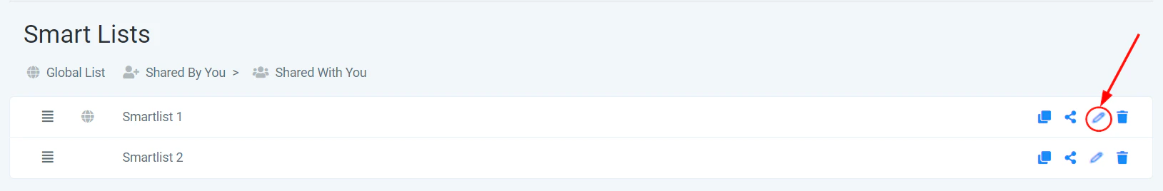 Edit smart list name