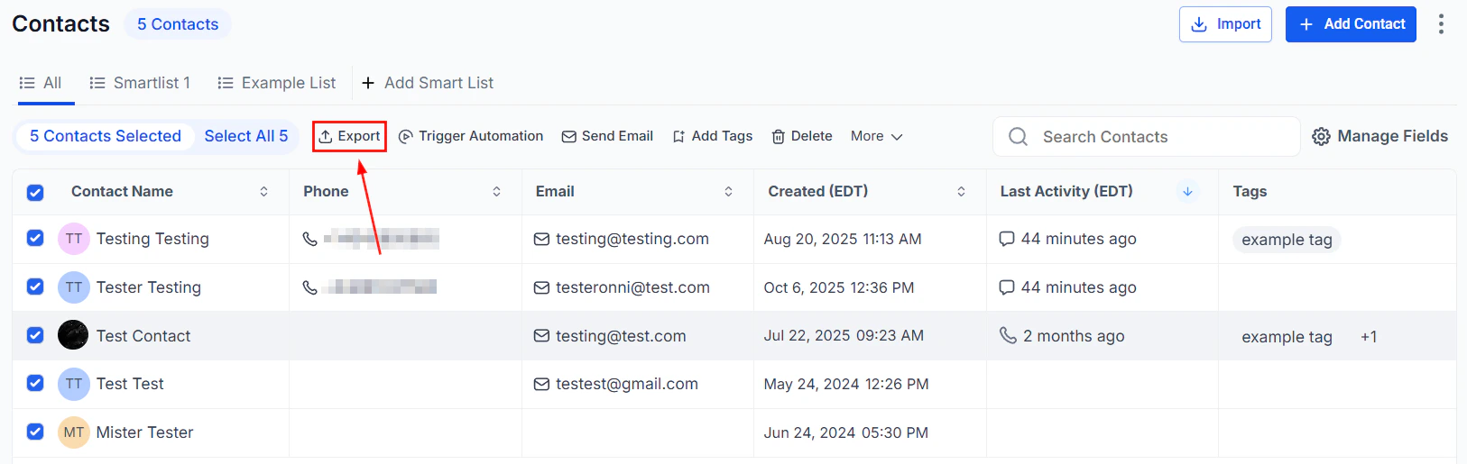 Send SMS quick action