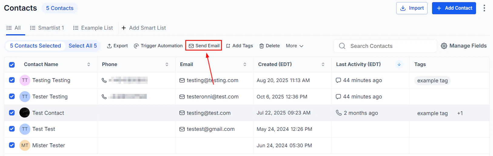 Add tag quick action