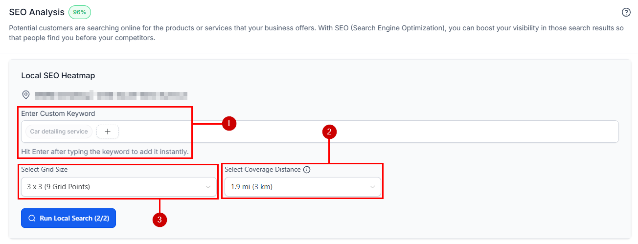 SEO grid controls