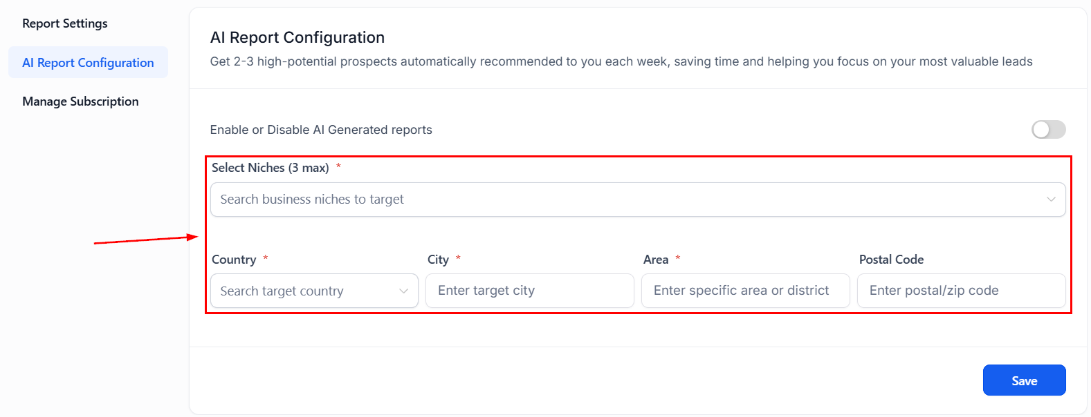 AI report form