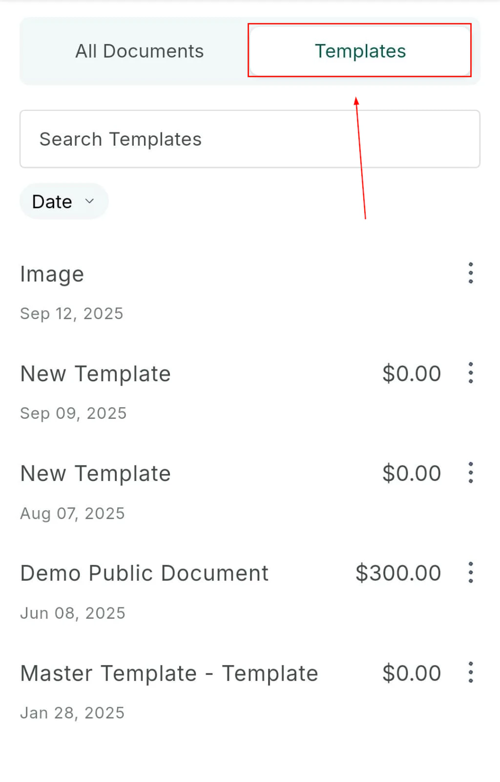 Document template