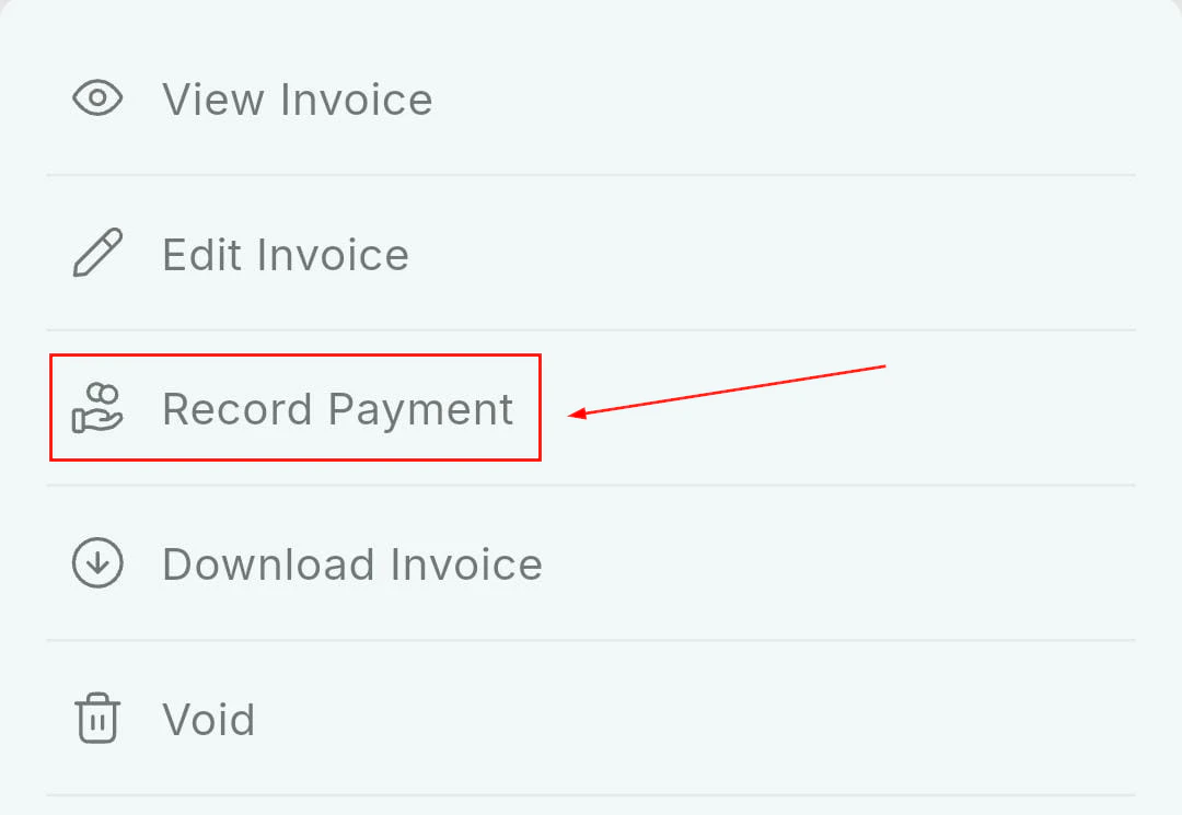 Record payment