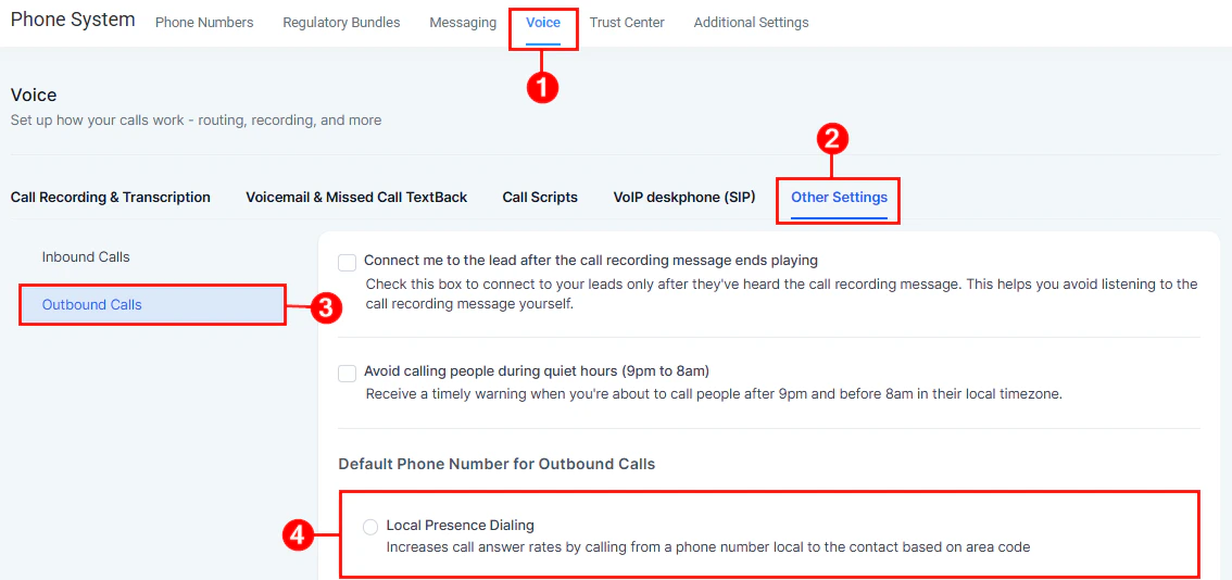 Local presence outbound