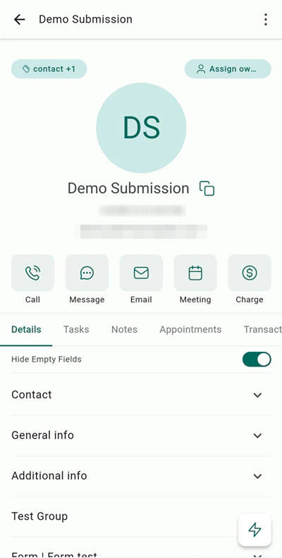 Mobile app settings screen showing profile and notification options