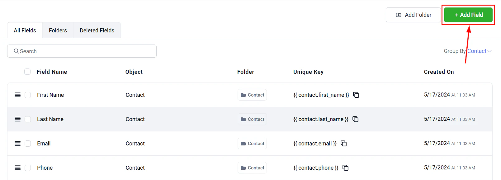 Custom fields on an opportunity record