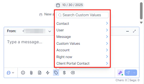 Custom values in conversation