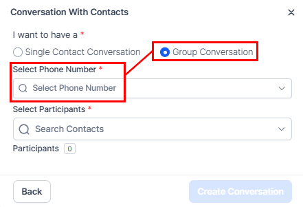 Group SMS setup