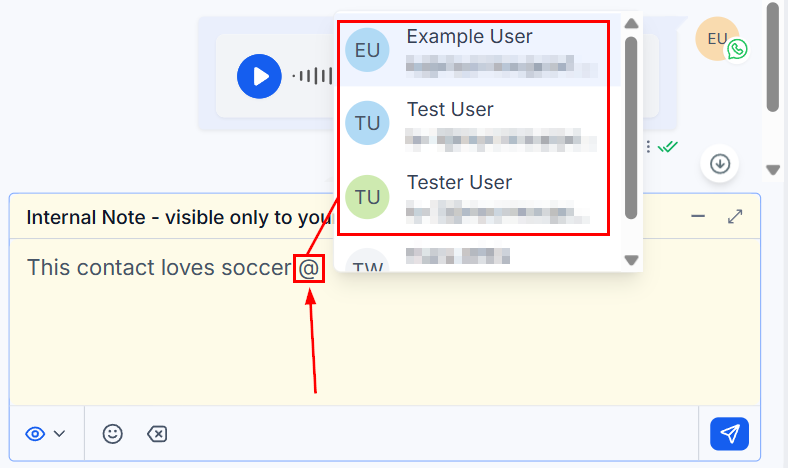 Internal comments tag
