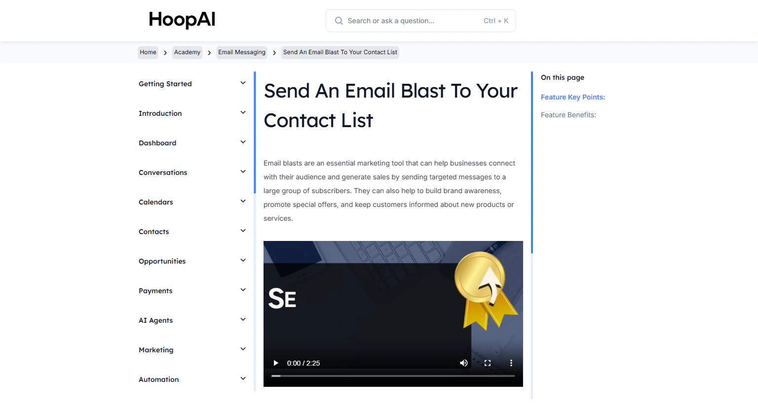 Send an email blast to your contact list