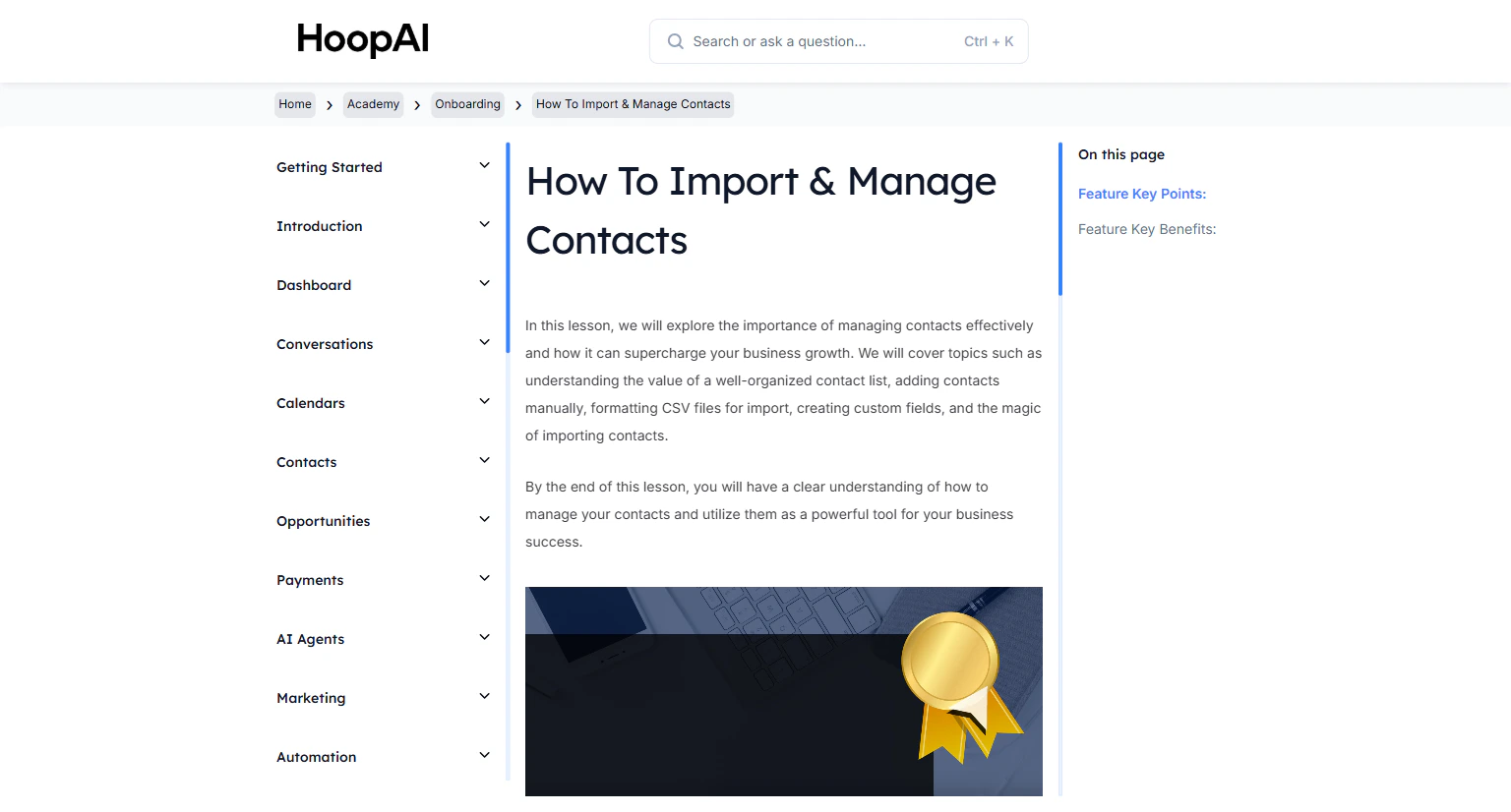Import and manage contacts