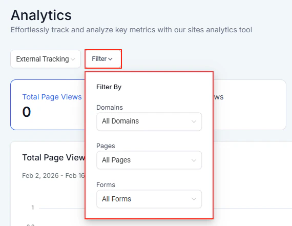 Analytics filter