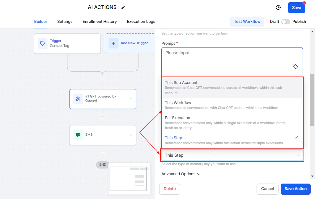 Temperature slider for tuning GPT action output randomness