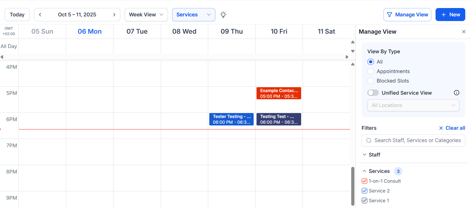 Recurring appointment frequency and count options