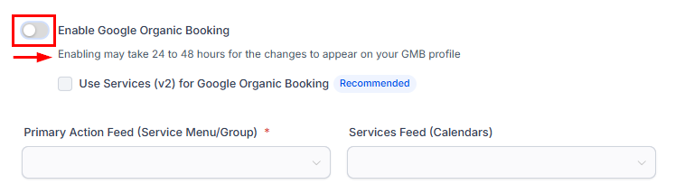 Enable Google organic booking listing