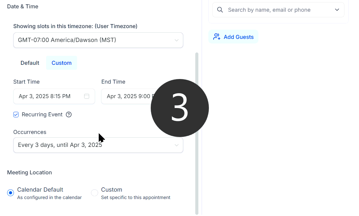 Recurring appointment setup and editing