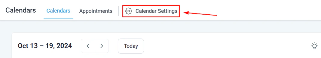 Rooms tab in Calendar Settings