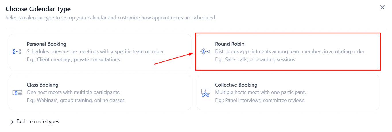Add team members to round robin calendar