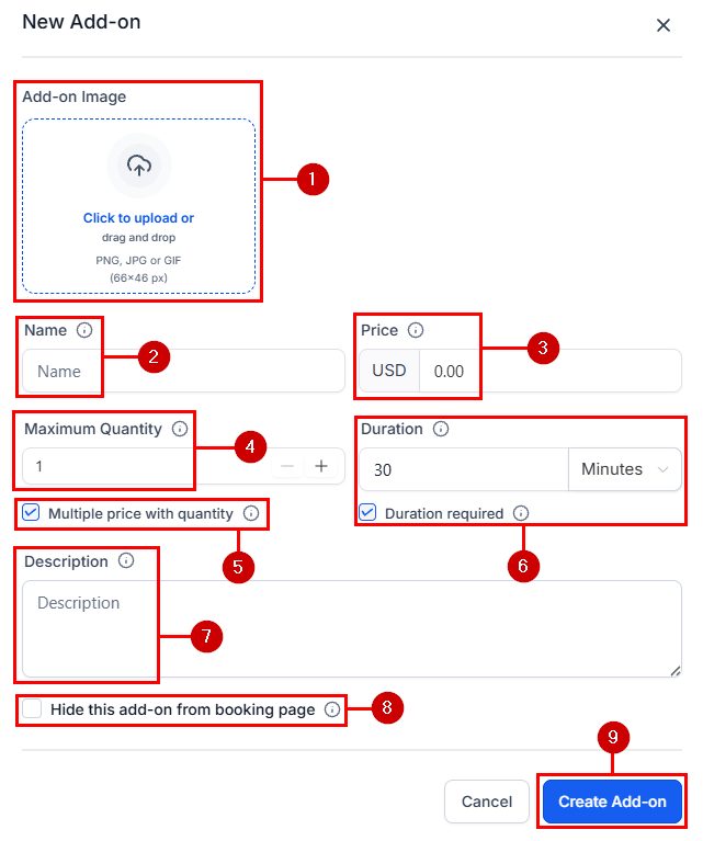 Add-on configuration form