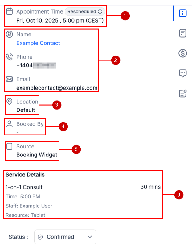 Appointment full details