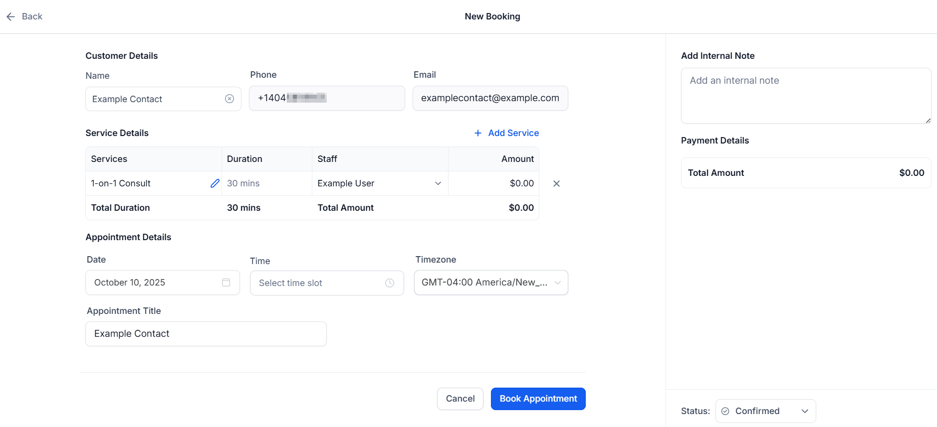 Duplicate appointment modal