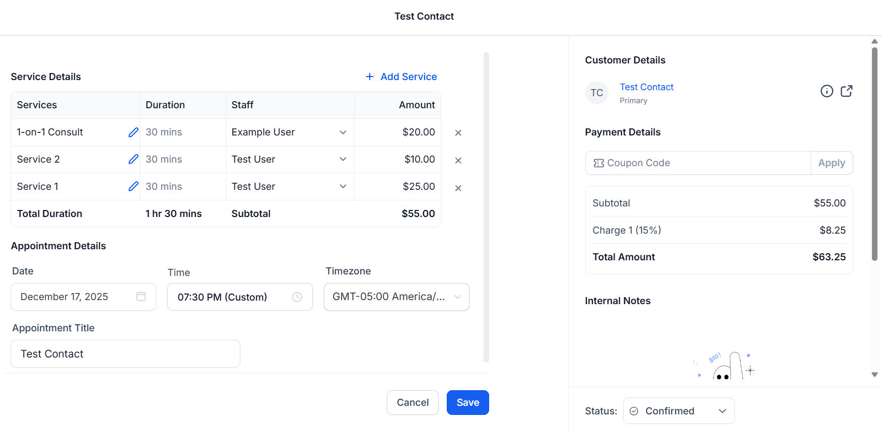 Appointment edit module