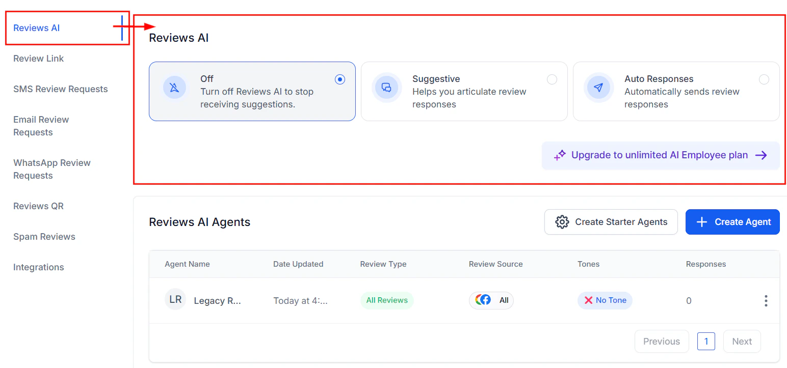 Response behavior configuration with auto-response toggles