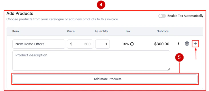 Invoice payment page