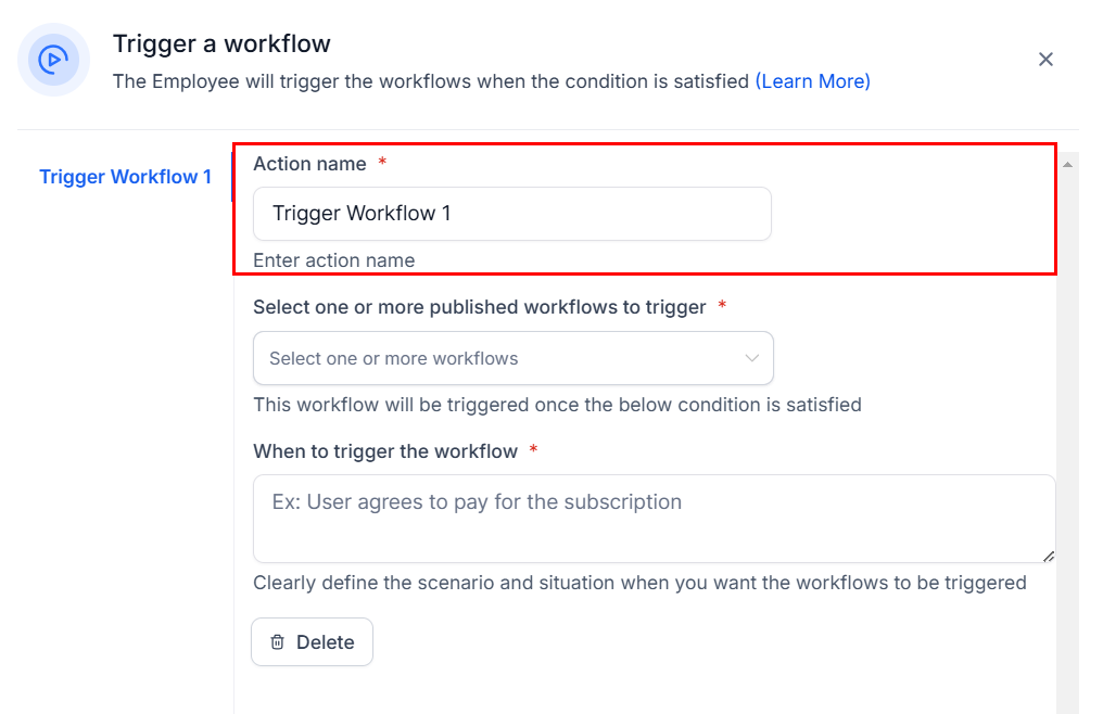 Action name configuration in the appointment workflow