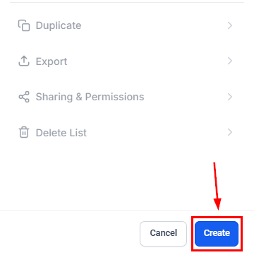 Create smart list button