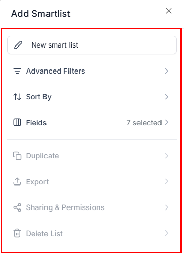 Tags visible on a contact in the smart list