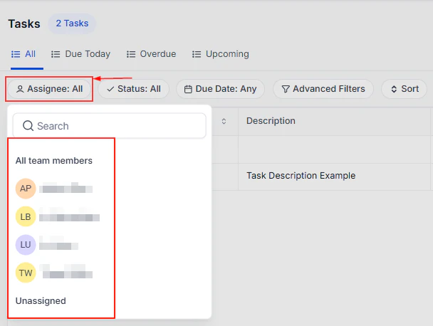 Task assignee selection