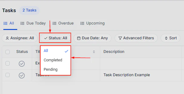 Complete task button