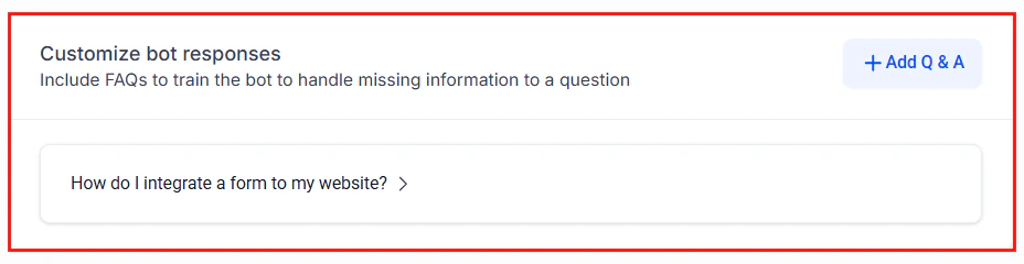 Bot customization panel with personality and response settings