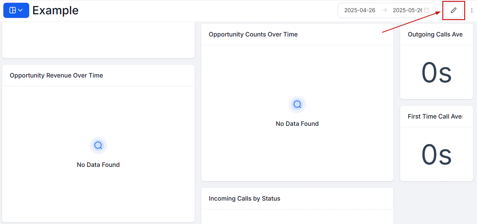 Goal tracking progress display on a dashboard widget