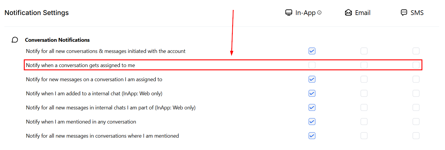 Conversation assigned