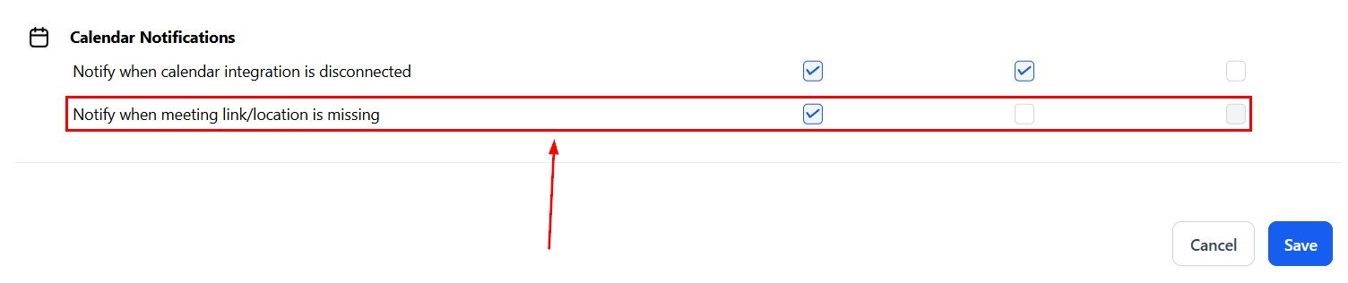 Calendar meeting notifications
