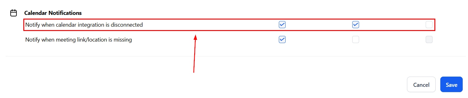 Calendar notifications