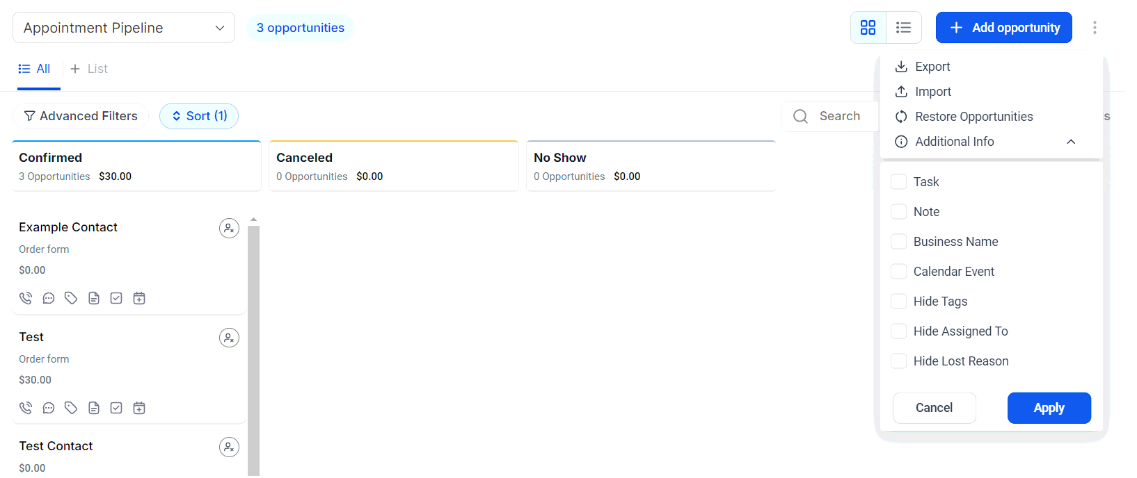 Card additional information toggle