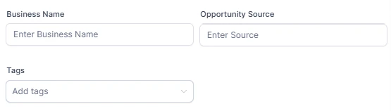 Tags field on opportunity creation form
