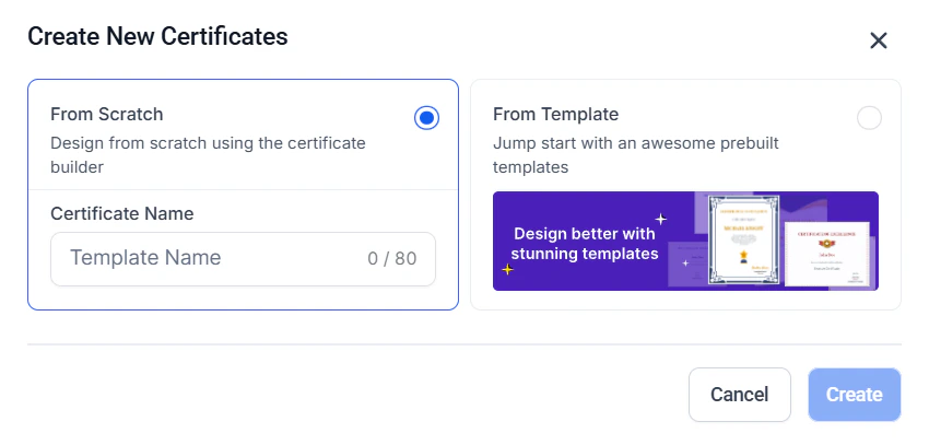 Certificate template editor