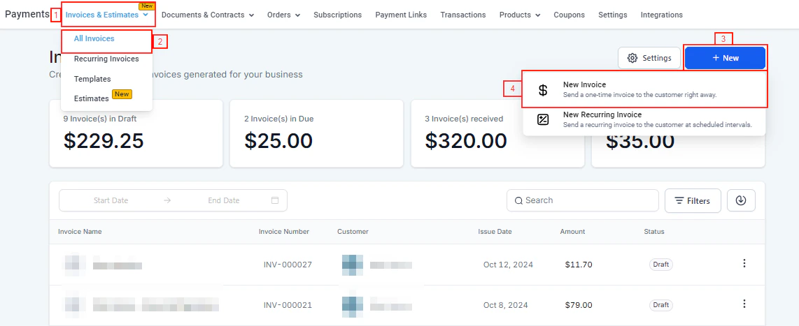 Invoice payment plan