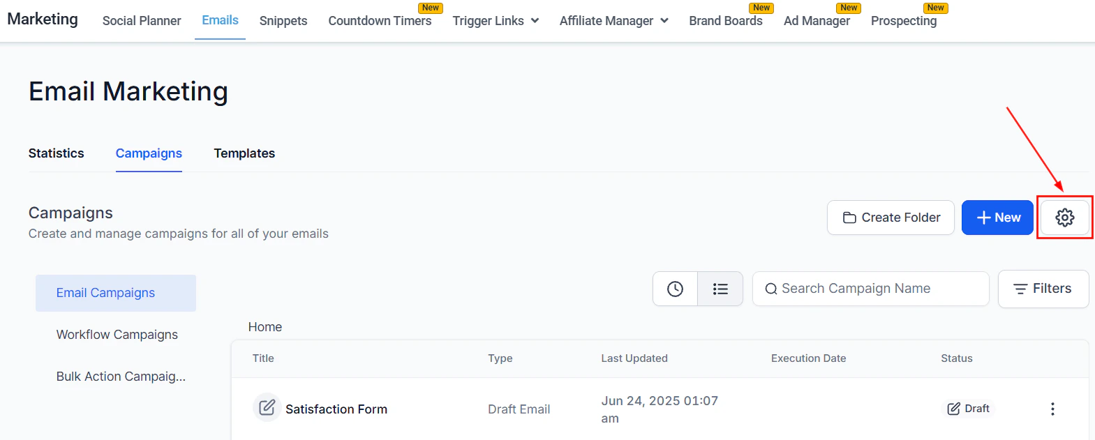 Email campaign scheduling with RSS option