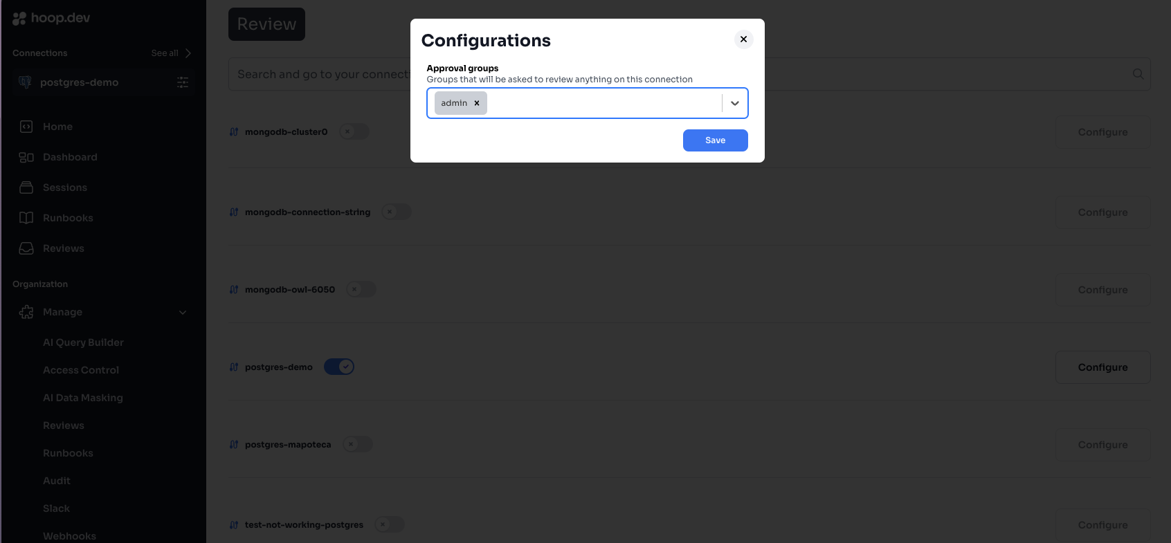 Configure approval groups