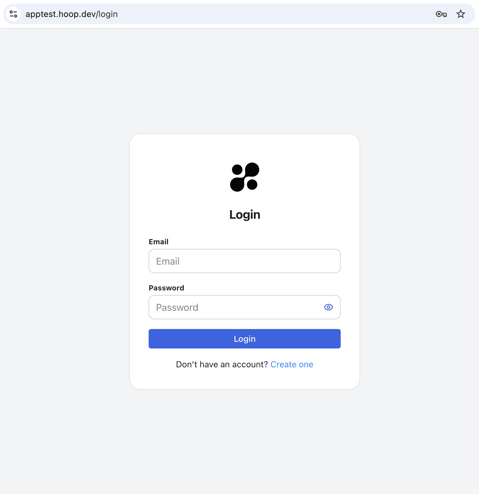 The sign-up page