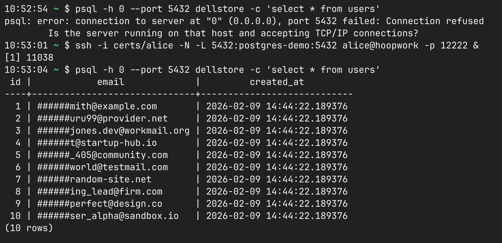 SSH Port Forwarding to PostgreSQL with Data Masking