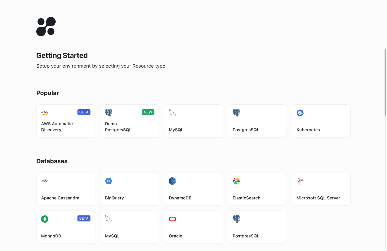 Resource Types Selection