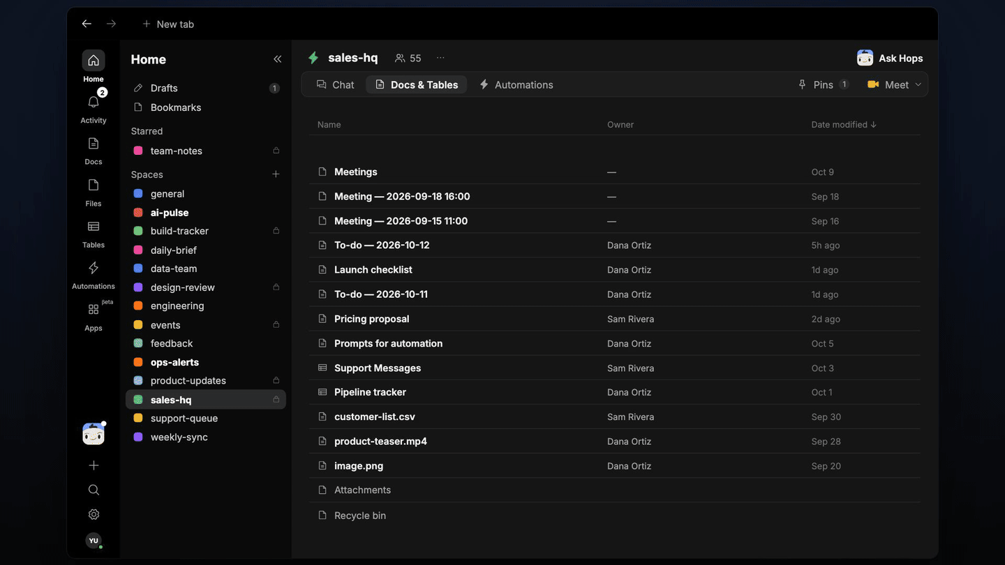 SaaStr leads.csv added to Space context, Hops read the list, scored the leads and matched them to the CRM