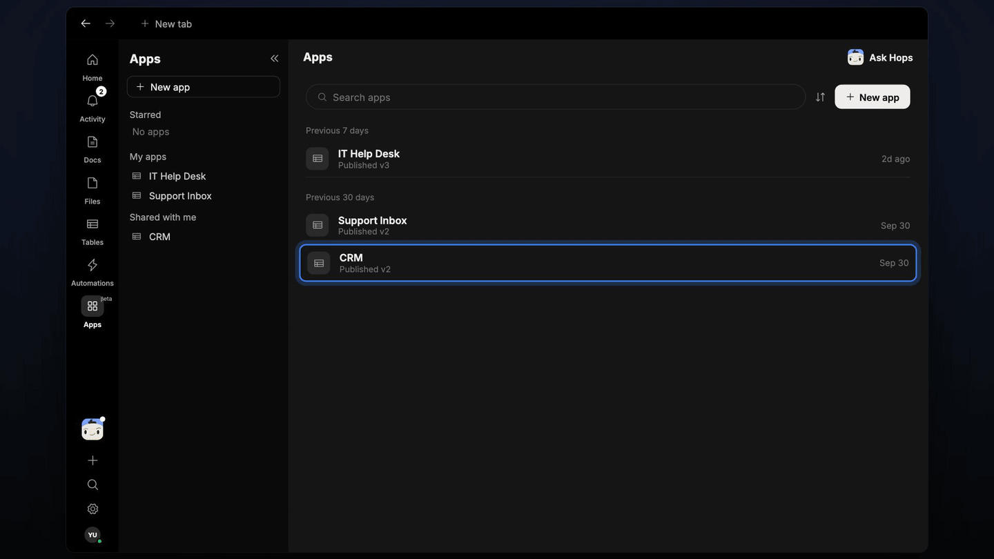 CRM app, Hops updated the Initech record and drafted the follow-up email